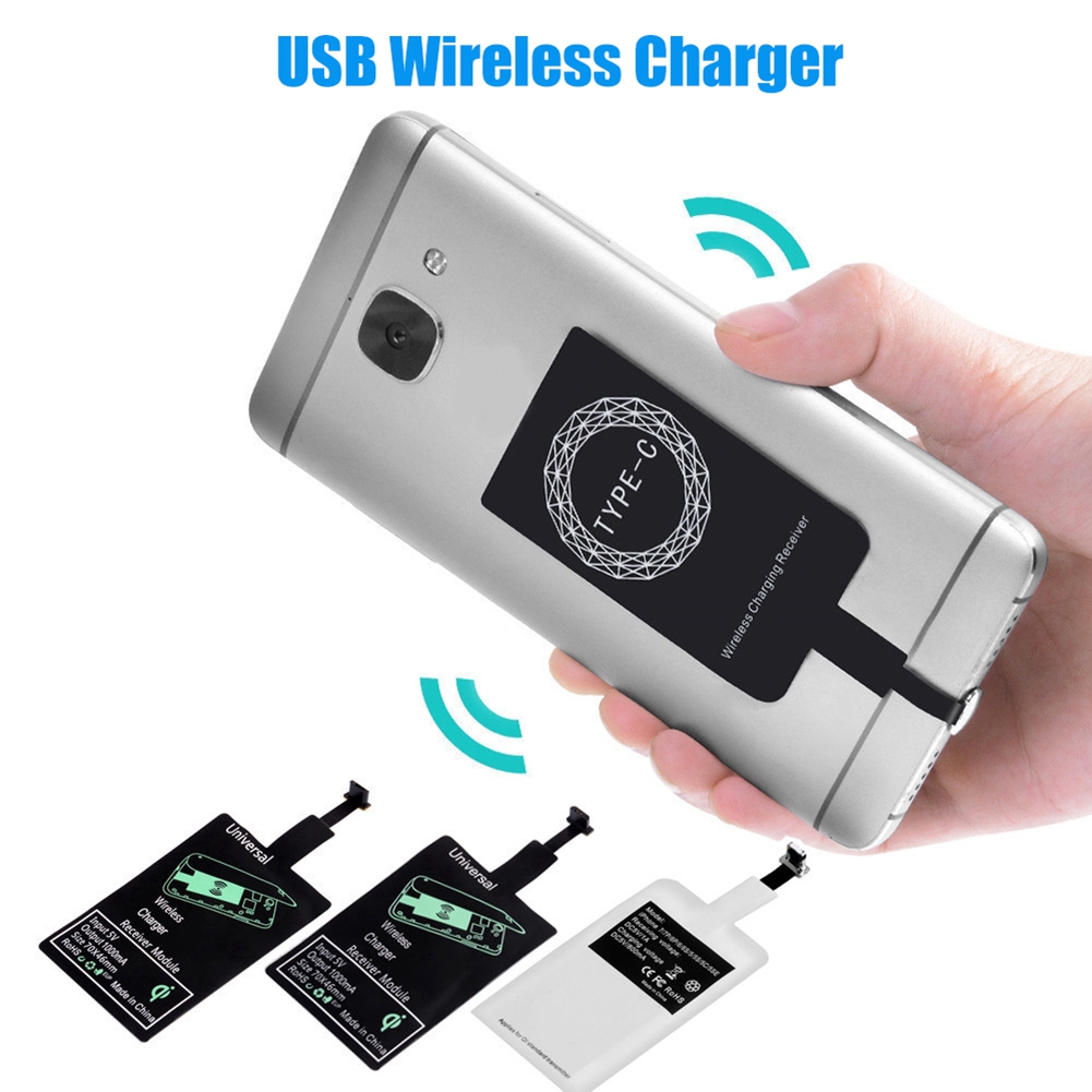 tasrioml Portable Sticky USB Type C Qi Wireless Charging Receiver for iPhone